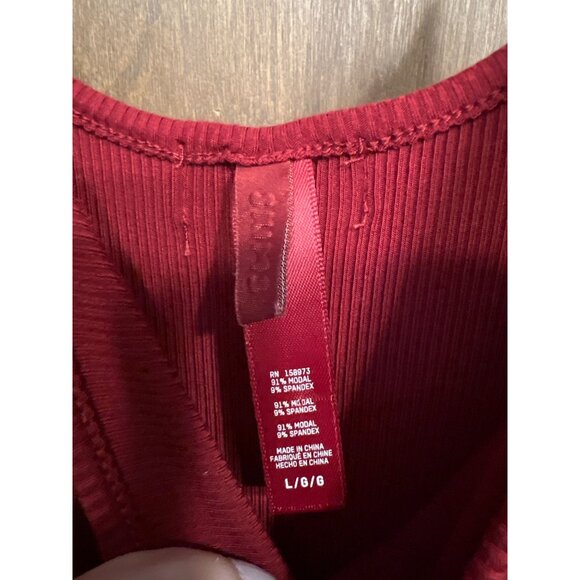 Skims Red Soft Lounge Long Maxi Slip Dress L - Picture 4 of 10